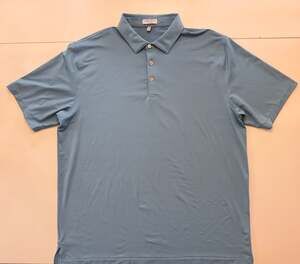 Peter Millar Summer Comfort Blue Striped Golf Polo Shirt - Men's XL